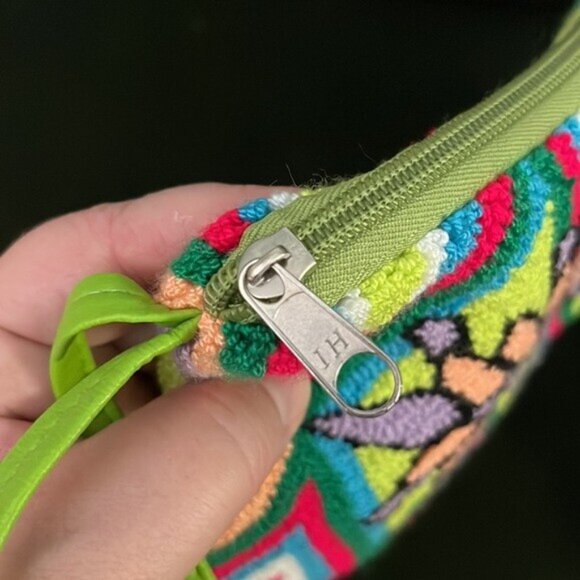 Lucky Eye Wayuu Colourful Clutch Wristlet Punch Needle Purse Handmade Bohemian - Picture 5 of 6